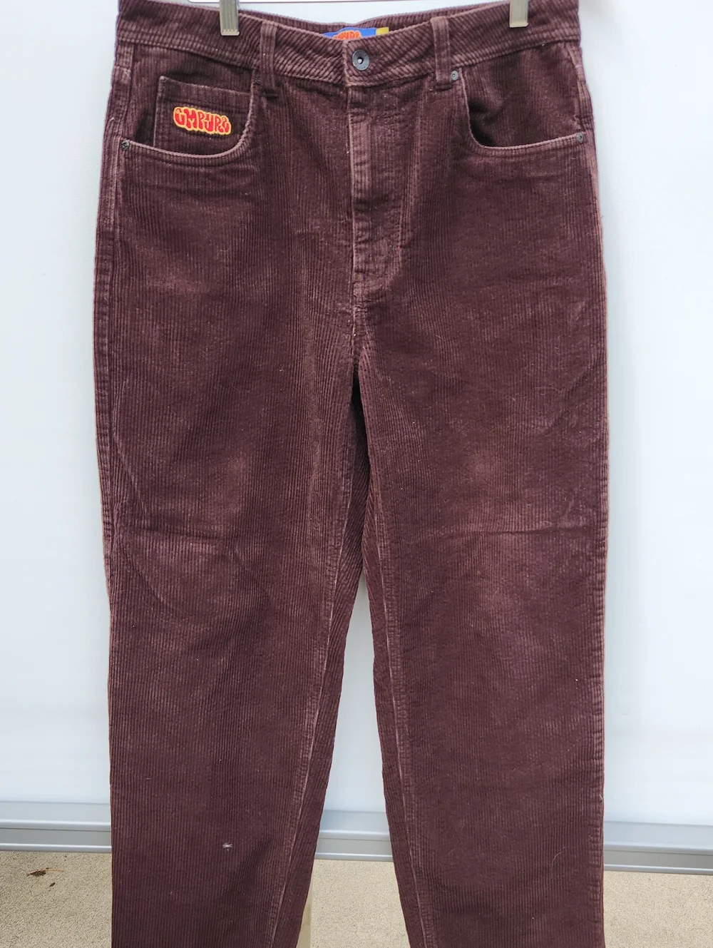 Men's Corduroy Pants in Wine — Casual Straight Fit